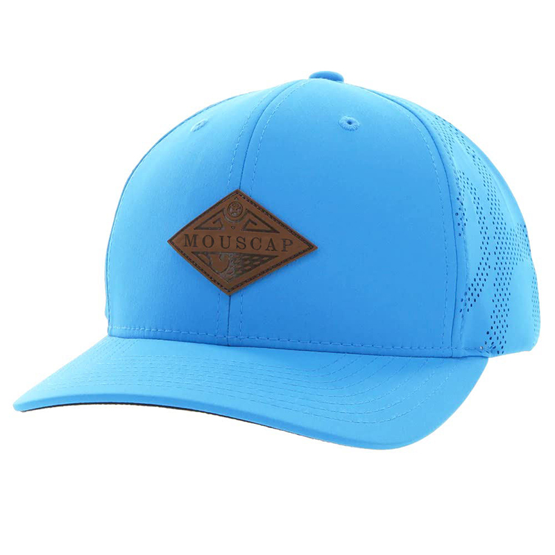 Custom Waterproof 6 Panel Curvd Brim Sports Cap with leather patch