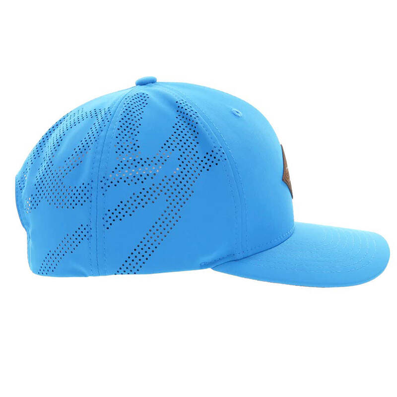 Custom Waterproof 6 Panel Curvd Brim Sports Cap with leather patch