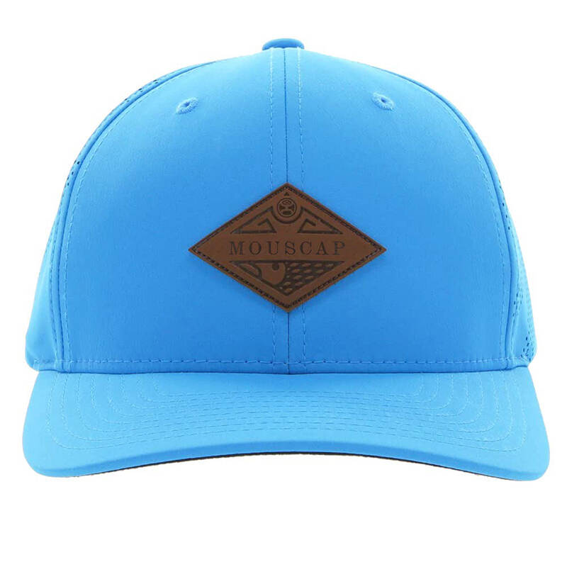 Custom Waterproof 6 Panel Curvd Brim Sports Cap with leather patch