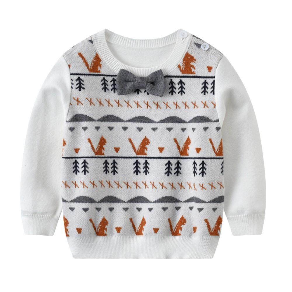Plain Animal Print Kids Pullover Sweater