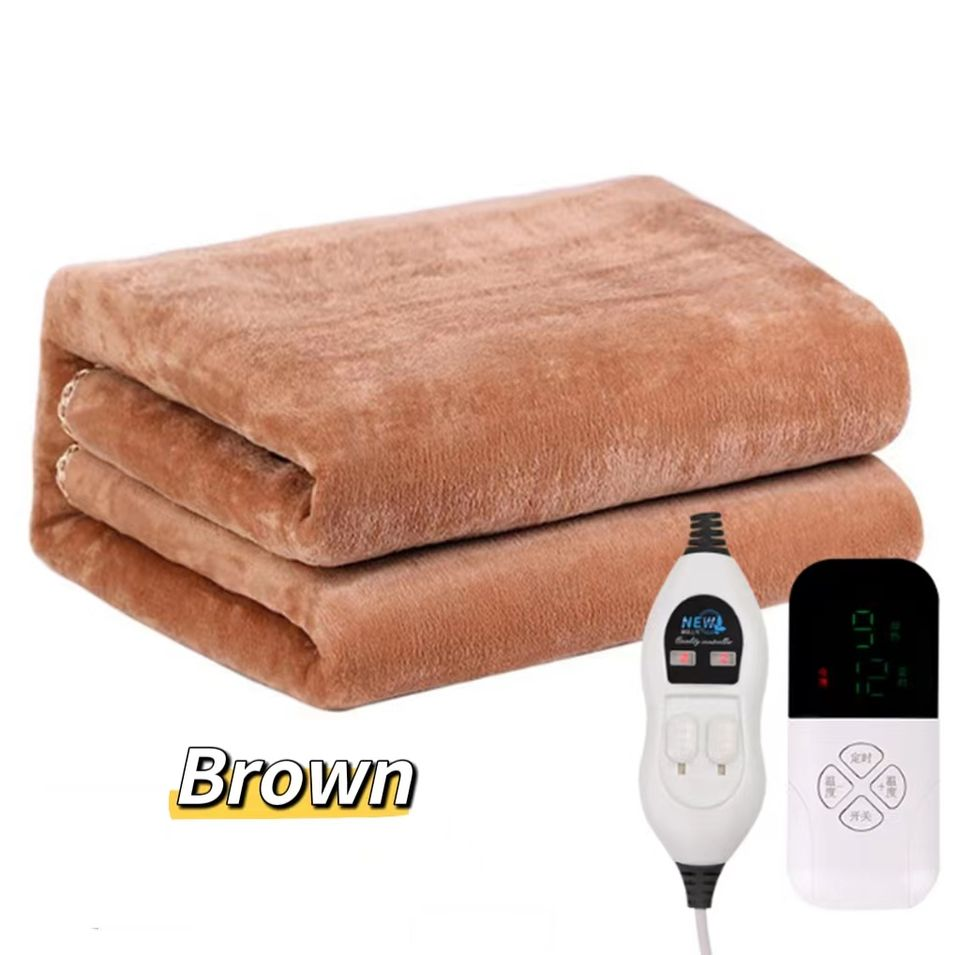 electric blanket,radiation free,remote control with cable,adjustable temperature,flannel electric blanket