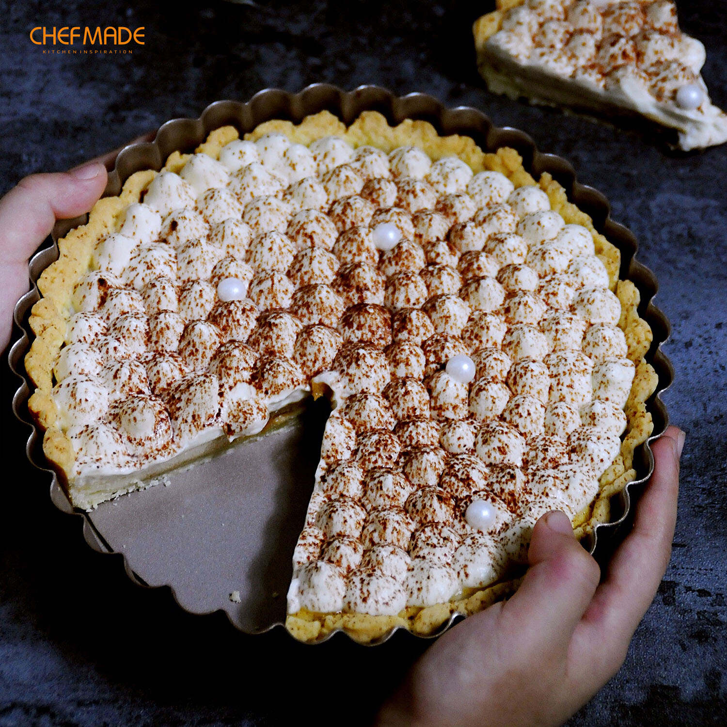 removable bottom fluted tart pan, round tart pan removable bottom