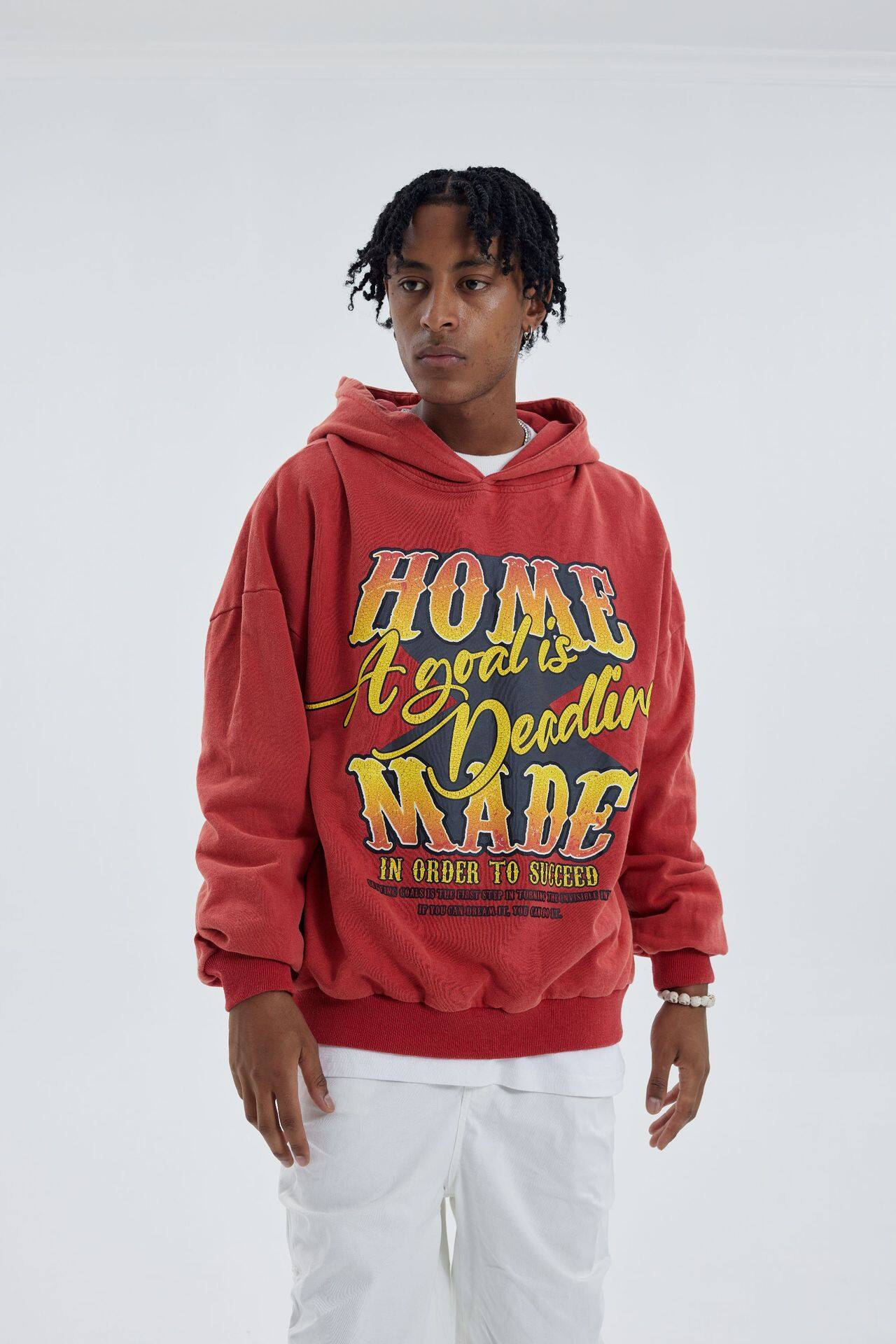 Three-color Embroidery Printed Fall Hit Couple Pullover Hoodie Man