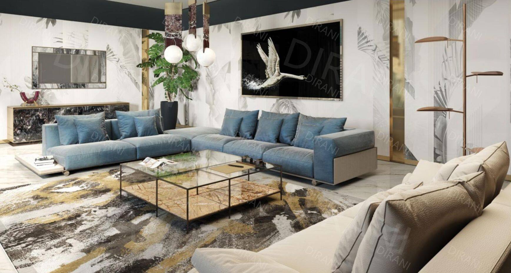 Leather Modern Italian Design Luxury Sofa Set