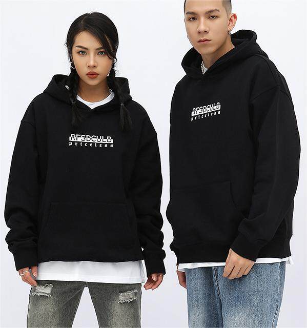 Barcode Printed Hoodie 380g Loose Heavy Hoodie For Men