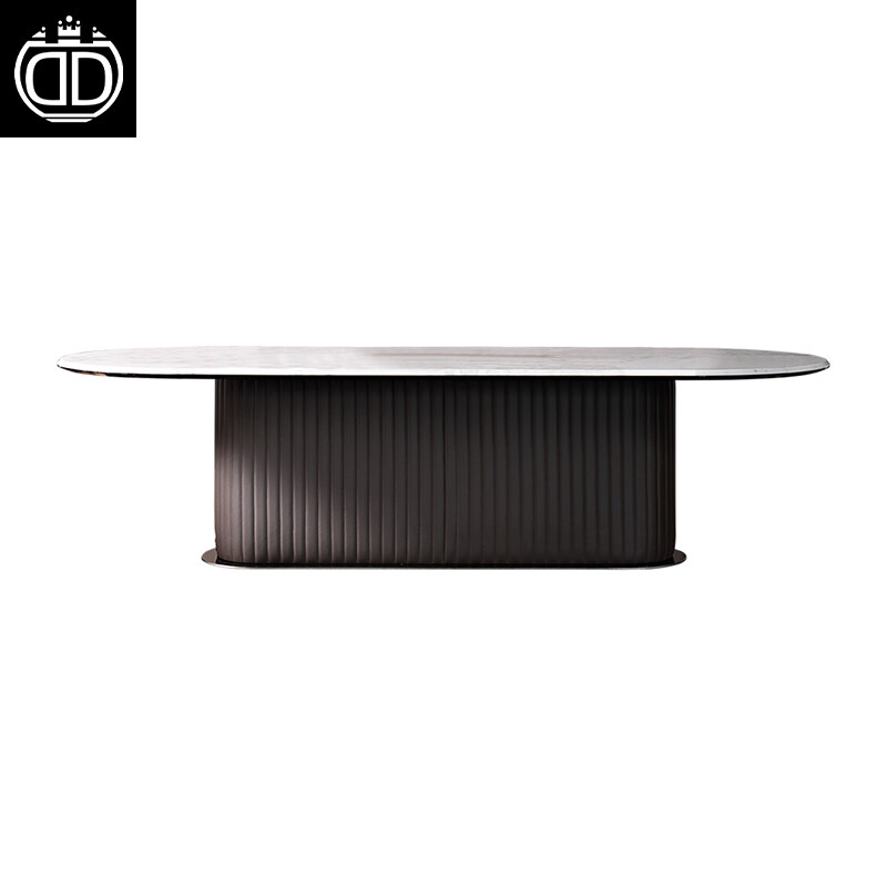 Modern Luxury Oval Genuine Marble Dining Table