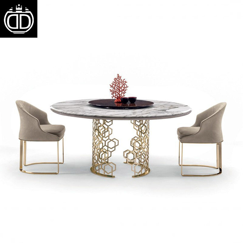 white marble dining table set