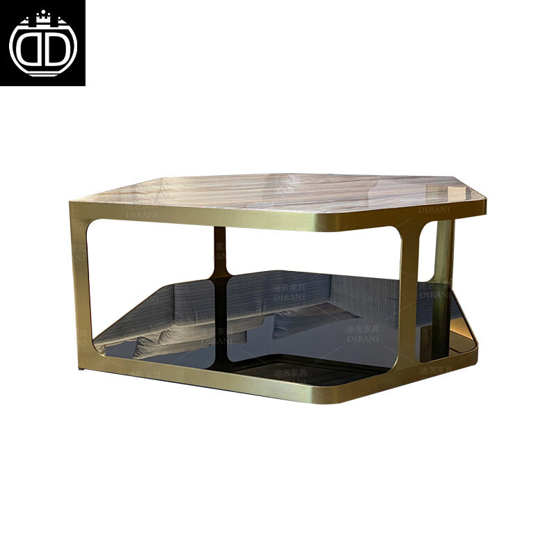 Stainless Steel Marble Modern Luxury Custom Hand Made Coffee Table