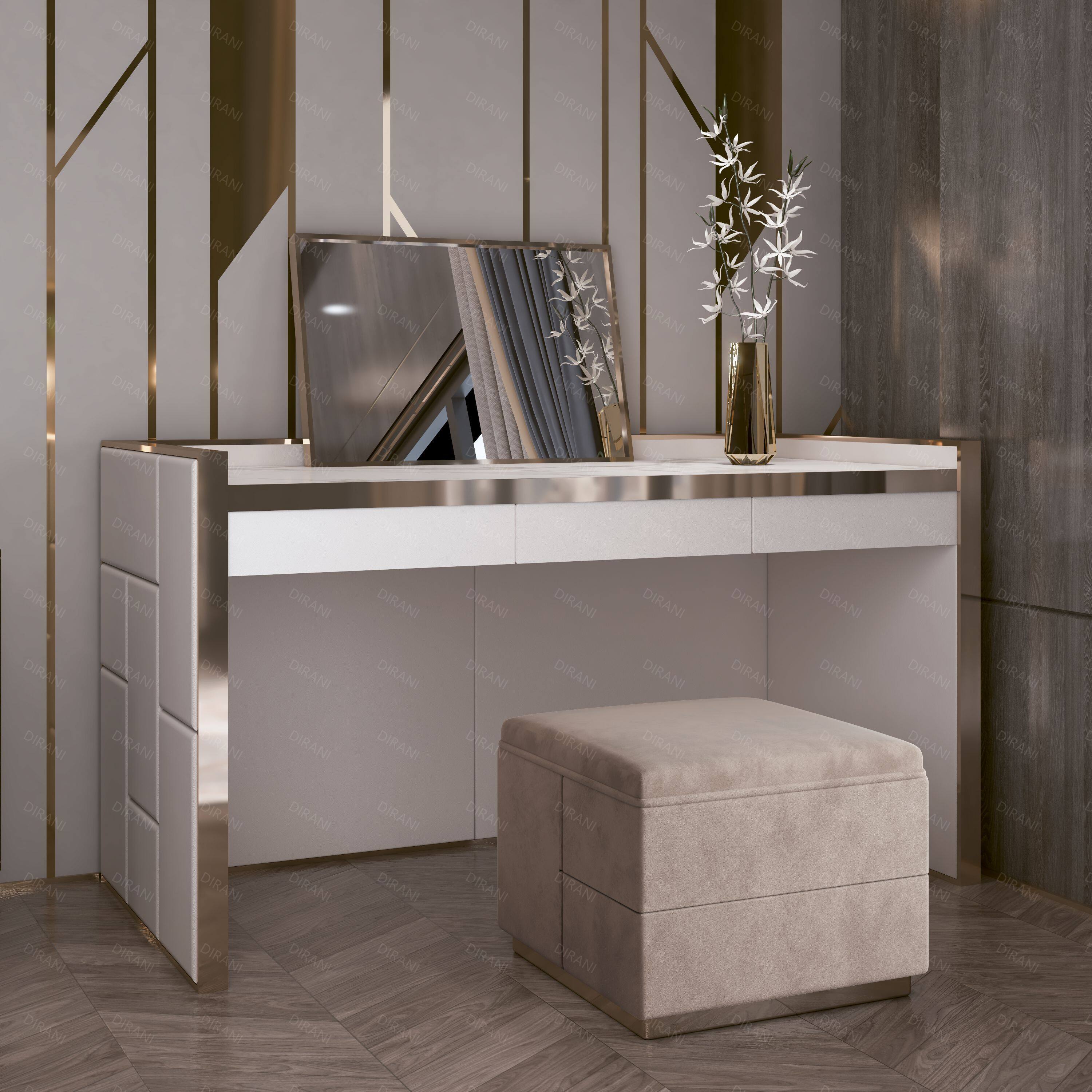 grey velvet Luxury dressing table