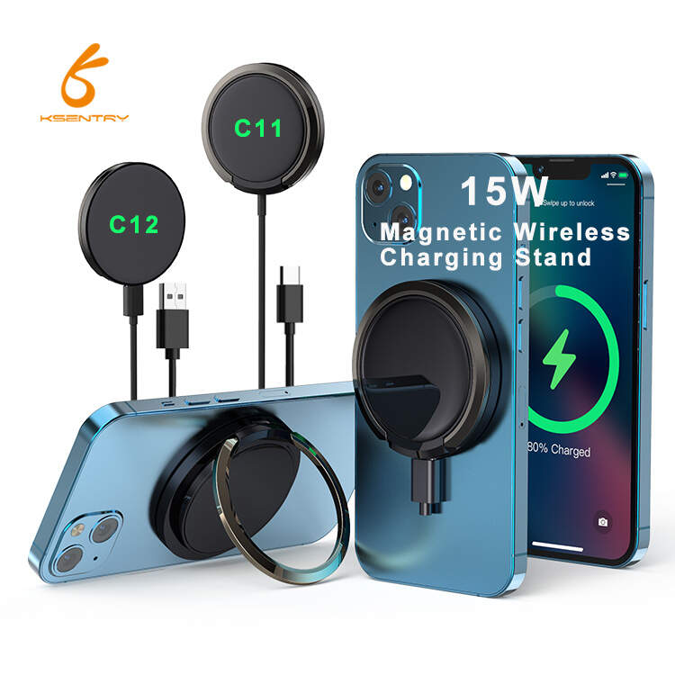 2in1 15W magnetic desk charger for iphone 14 wireless magnet charger for iphone 12-14 with phone holder