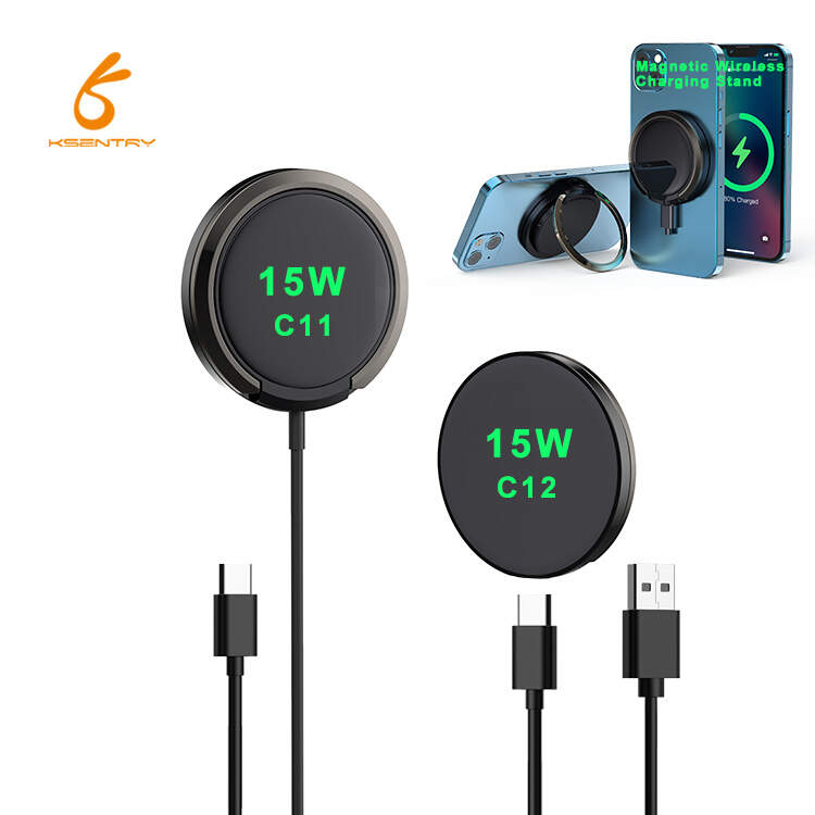 2in1 15W magnetic desk charger for iphone 14 wireless magnet charger for iphone 12-14 with phone holder(detable type-c cable)