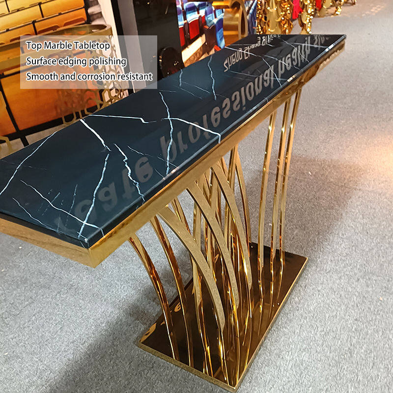 Marble console matafura emhando yemazuva ano yekupinda simbi yekupinda tafura yemagetsi