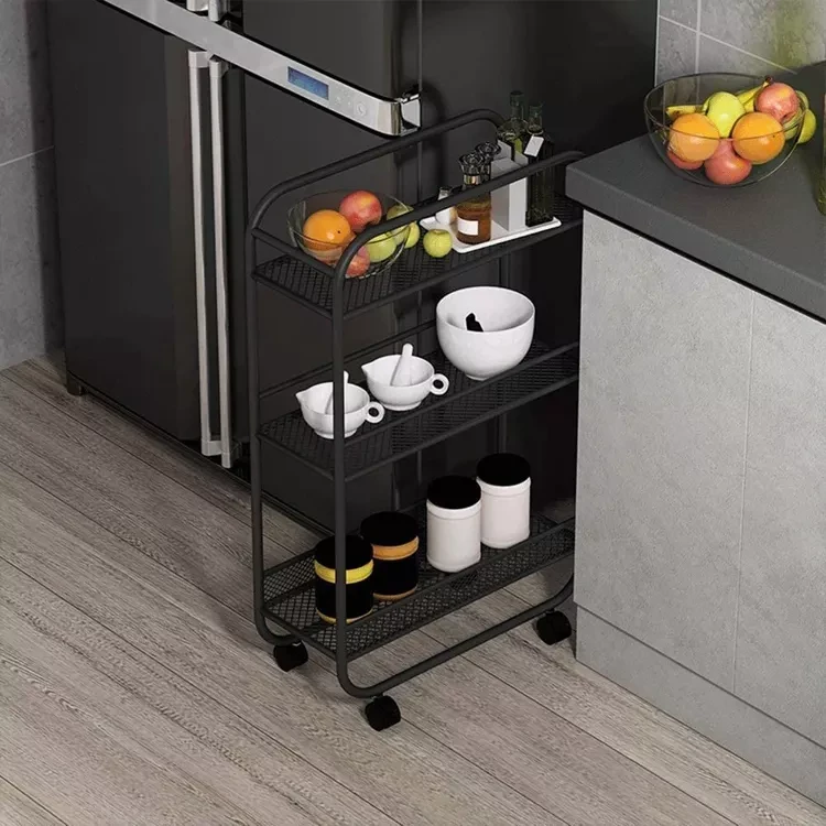 large capacity trolley,three-layer trolley,large storage space,fruit and vegetable trolley,sundry storage basket
