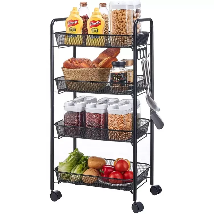 fruit and vegetable trolley shelves,multi-layer trolley shelves,storage basket,multi-functional shelf trolley,iron storage rack