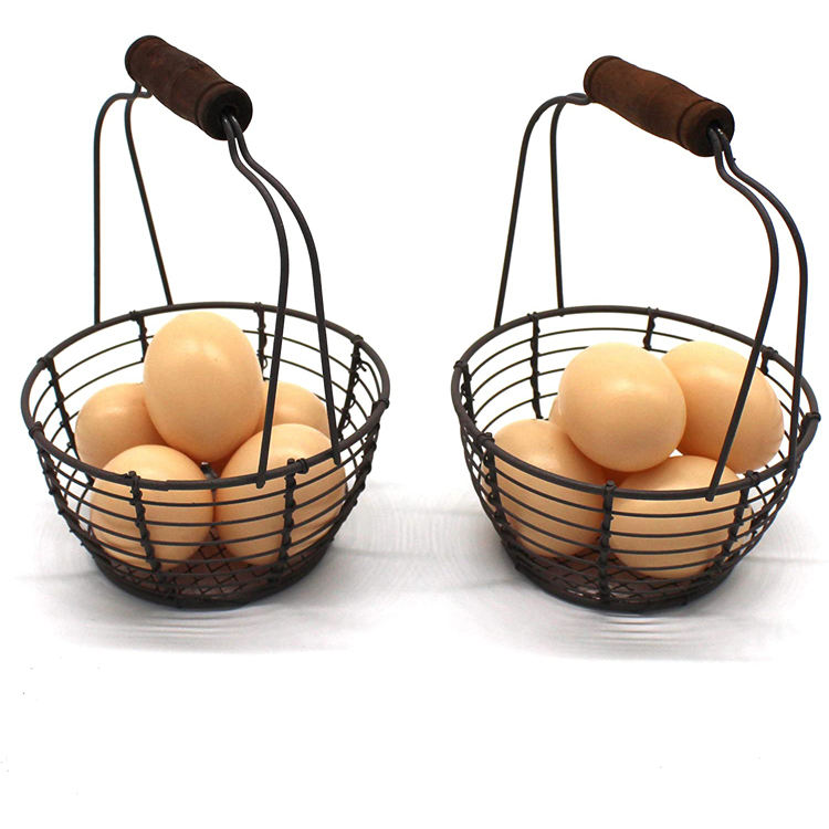 Kitchen Food Storage Metal Wire Egg Basket