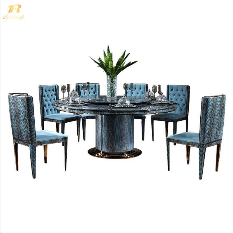 Round dining table Luxurious marble 6 seater dining table italian Springlegroupfurniture