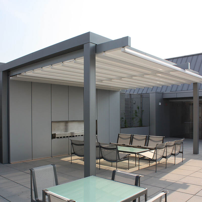 Outdoor Aluminum Folding Roof Motorized System Retractable Pergola