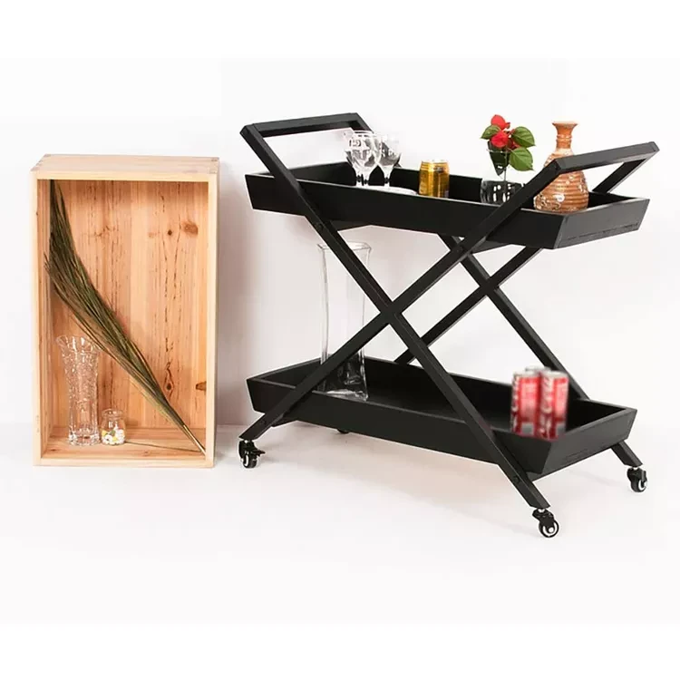 kitchen counter,two-layer wheeled carts,kitchen shrink cart,rolling service carts,double deck storage cart