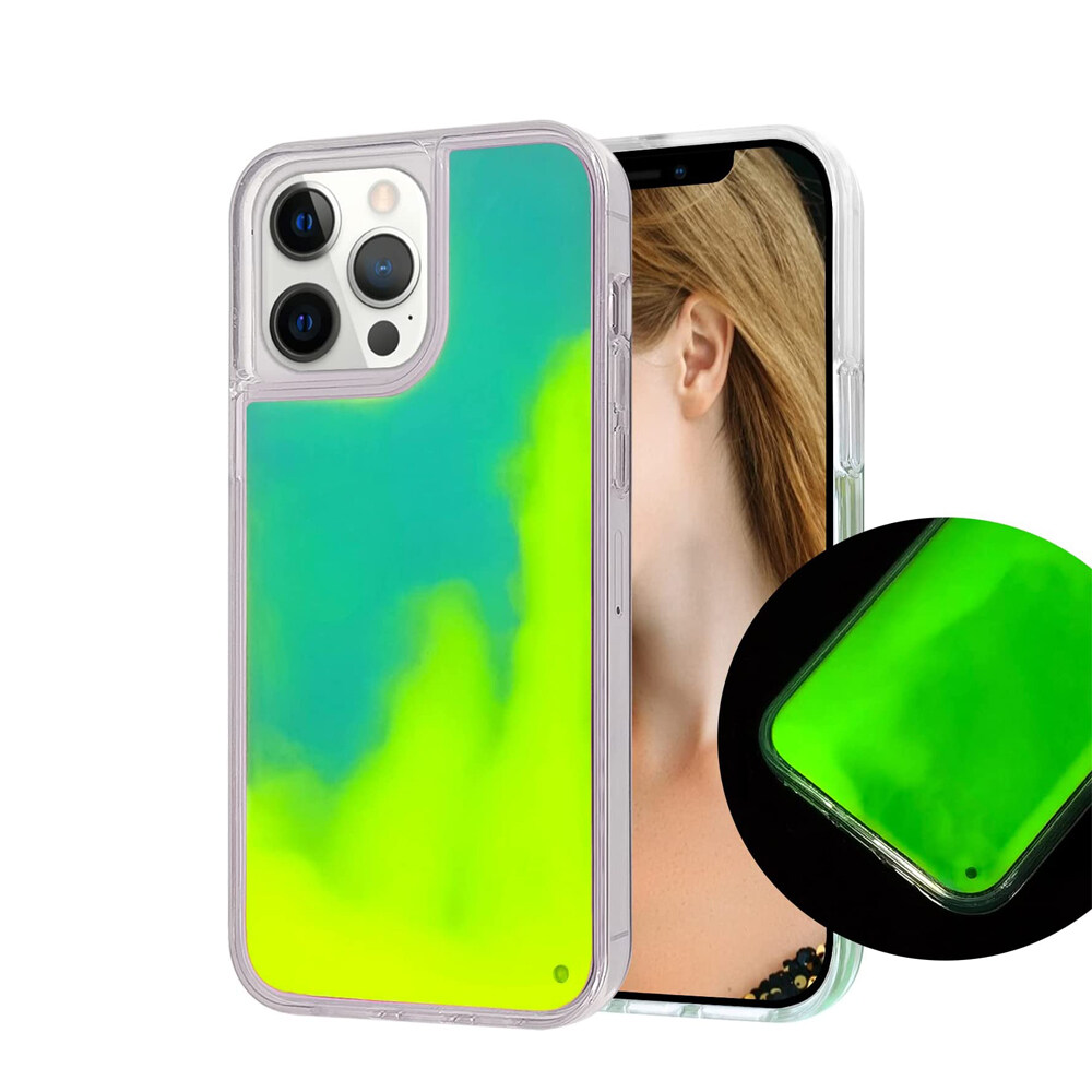 Fluorescent Quicksand Case Liquid Glow Sand Case Luxury Glow in The Darkness Noctiluncent Luminous Cover für iPhone 14 Pro-Kopie