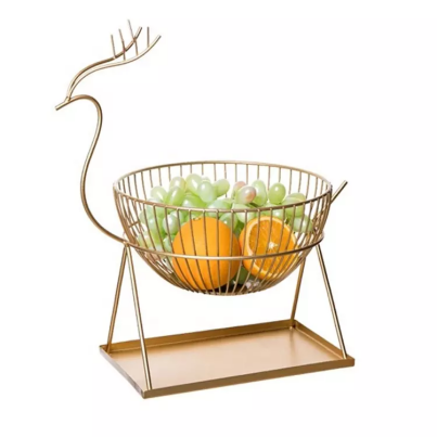 Creative Deer Wrought Iron Fruit Storage Basket