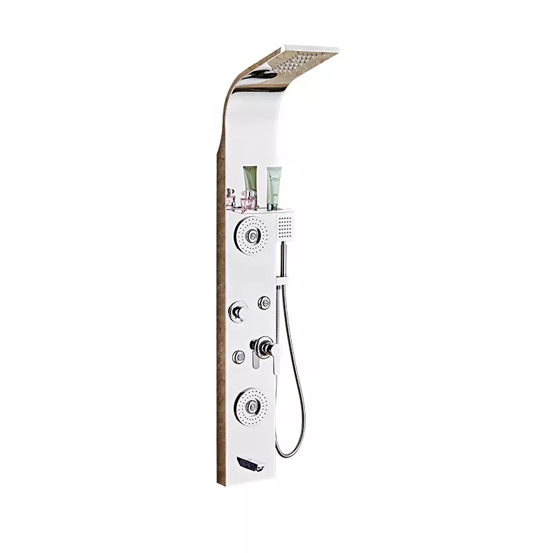 Shower Panel bathroom wall mounted stainless steel Waterfall flexible shower column set tower Massage Body Jets Shower Panels