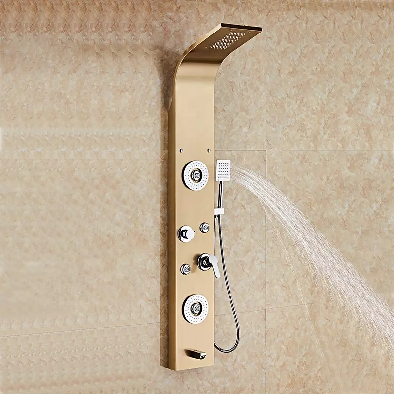 Shower Panel bathroom wall mounted stainless steel Waterfall flexible shower column set tower Massage Body Jets Shower Panels