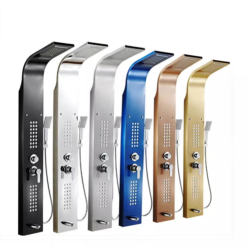 multifunction Shower Panel bathroom wall mounted stainless steel Waterfall shower column set tower Massage Jets Shower Panels