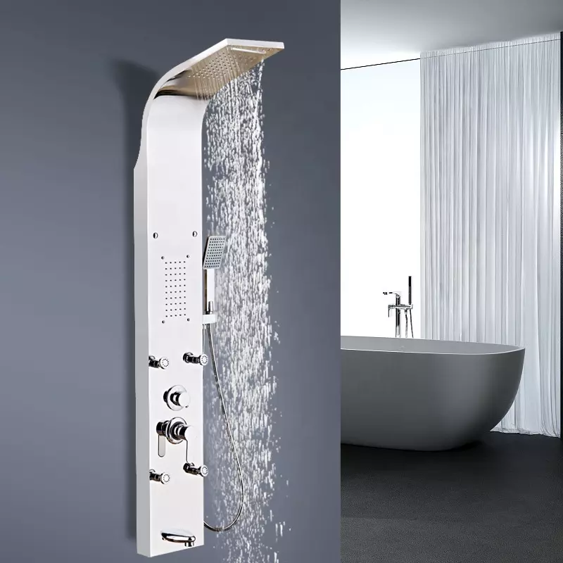 Shower Panel bathroom wall mounted stainless steel Waterfall shower column set tower Massage Jets Shower Panels duchas columna