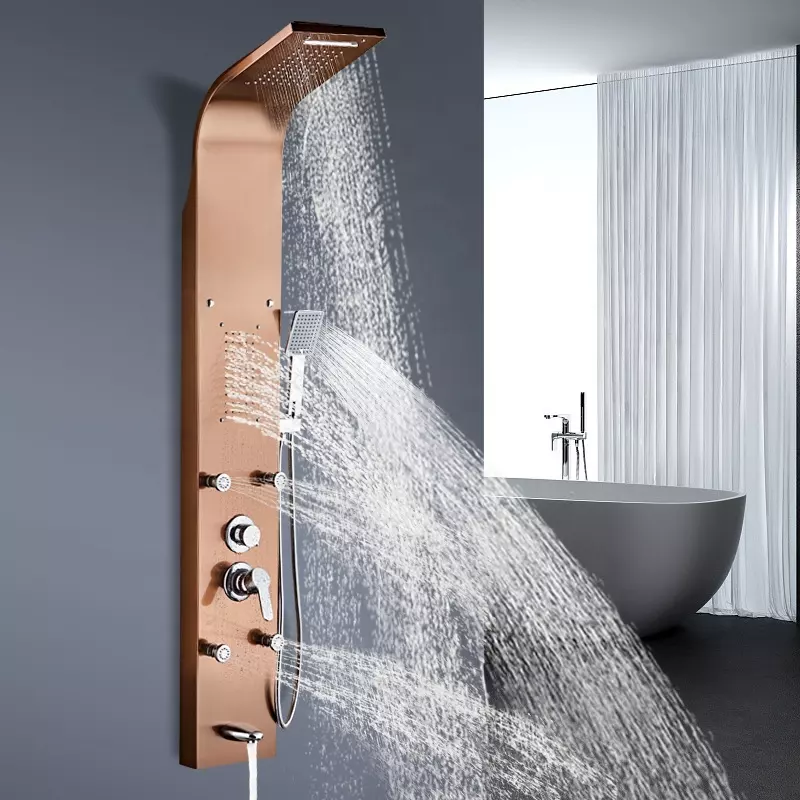 Shower Panel bathroom wall mounted stainless steel Waterfall shower column set tower Massage Jets Shower Panels duchas columna