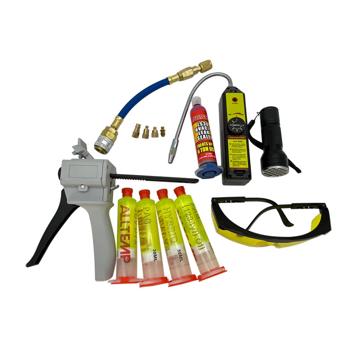 Leak Stop AC/R System for Gas with Leak Detector, Flashlight, UV Protective Glasses LDP-1