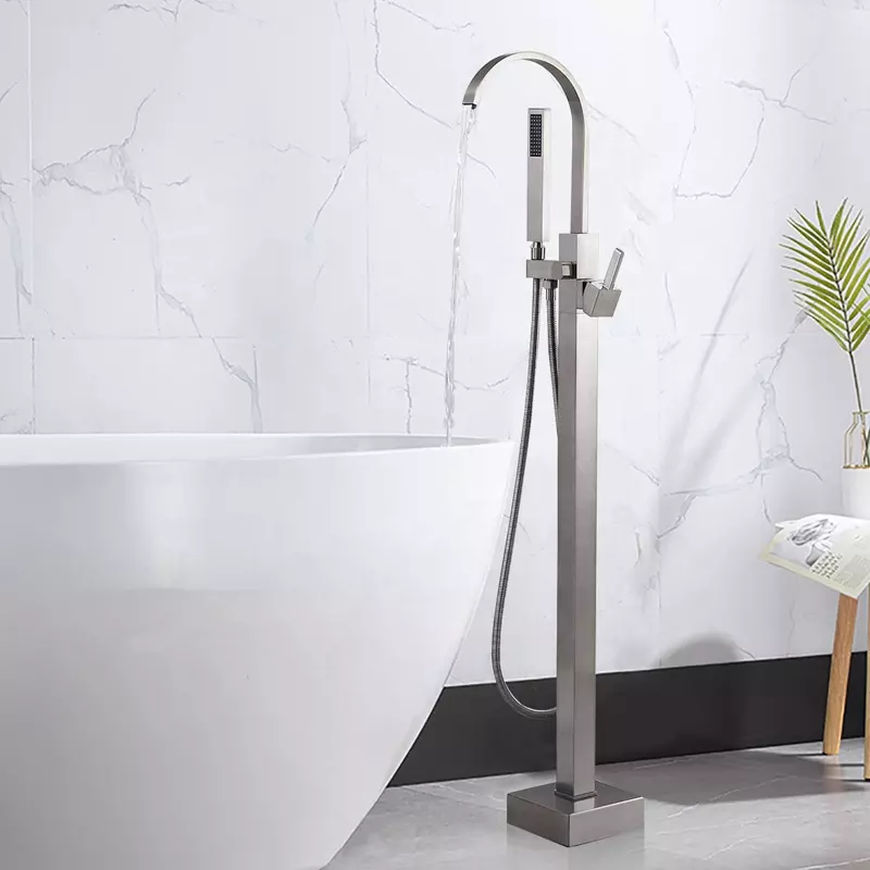 freestanding Bathtub Shower Faucets floor tub bath showers bathroom Water taps Shower Mixer Tap modern bathtub faucet set