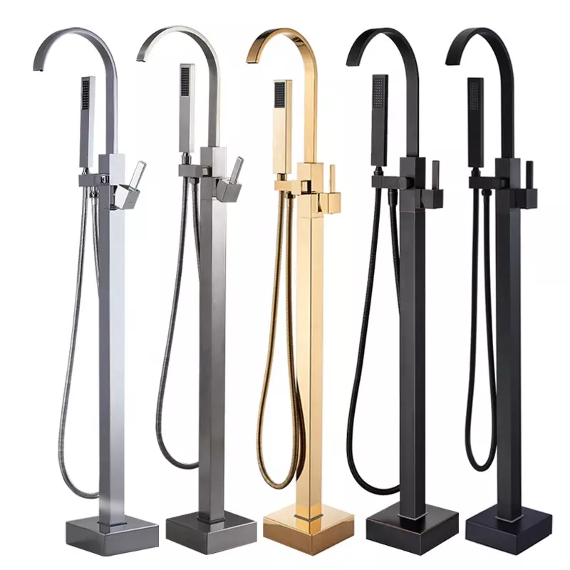 freestanding Bathtub Shower Faucets floor tub bath showers bathroom Water taps Shower Mixer Tap modern bathtub faucet set