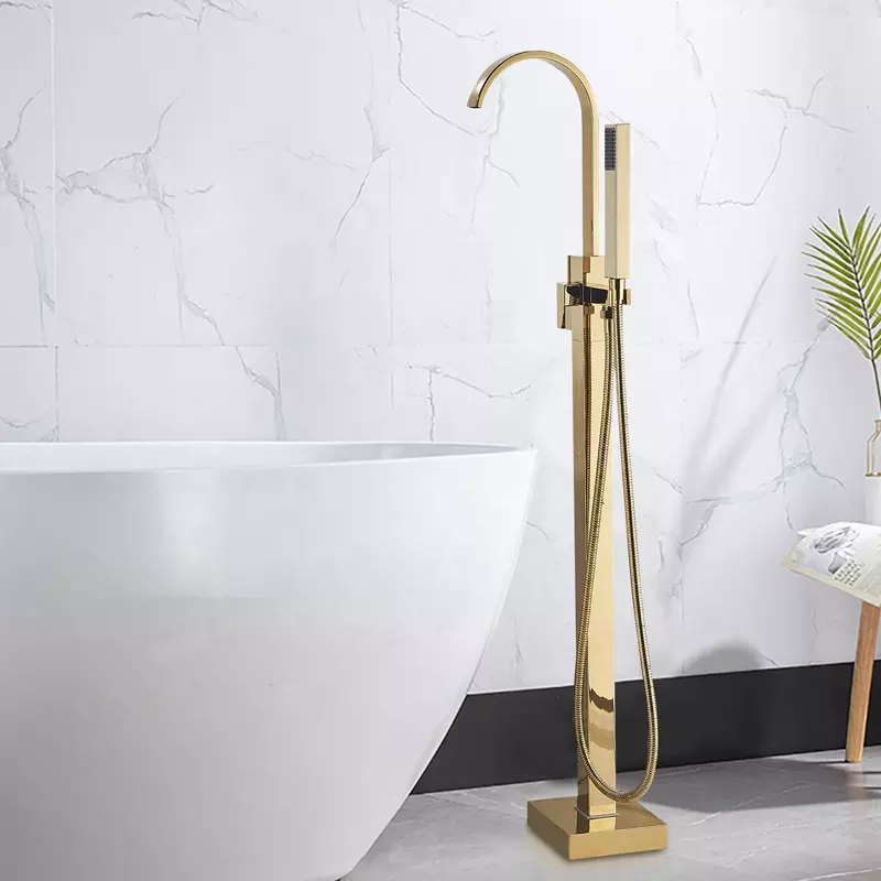 freestanding Bathtub Shower Faucets black matt floor tub bath showers bathroom Water taps Shower Mixer Tap bathtub faucet set