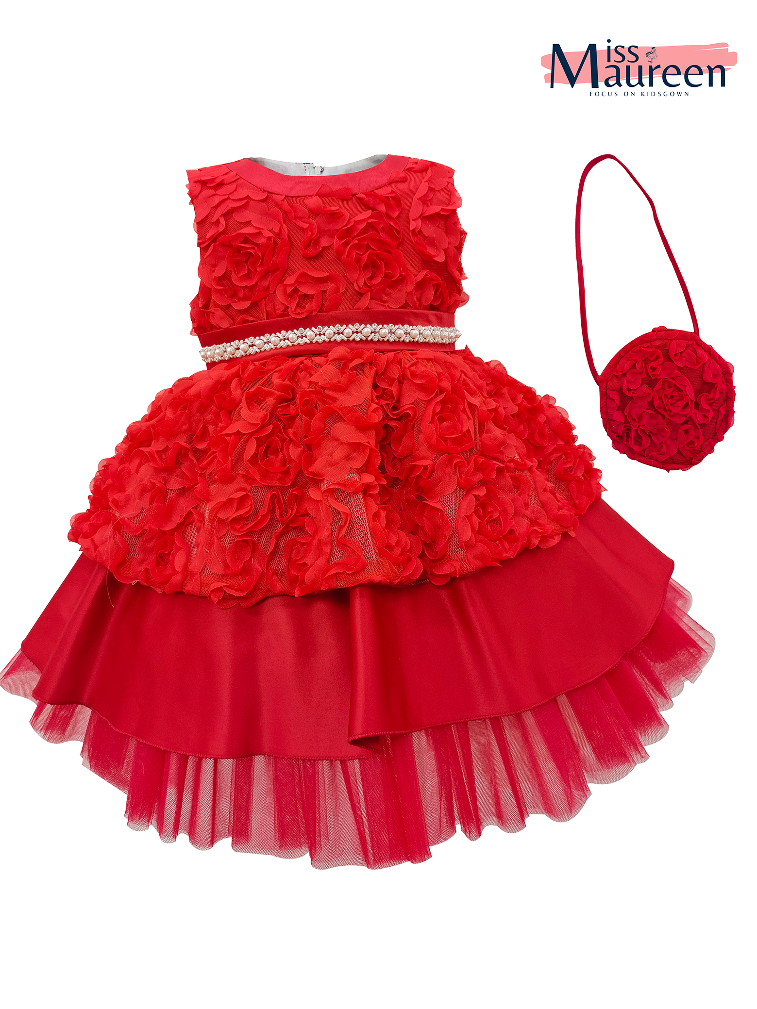 MissMaureen embroidered flower tutu dress fashion trendy new born Party Dresses