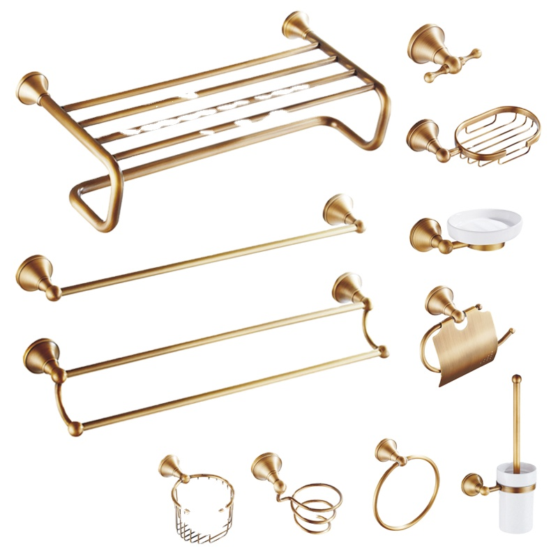 Brass Towel bar Wall-Mounted Bathroom Holder Adhesive Force Bathroom Single/Double Bars towel bar bathroom