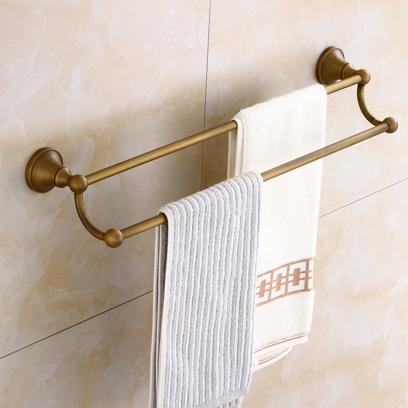 Brass Towel bar Wall-Mounted Bathroom Holder Adhesive Force Bathroom Single/Double Bars towel bar bathroom