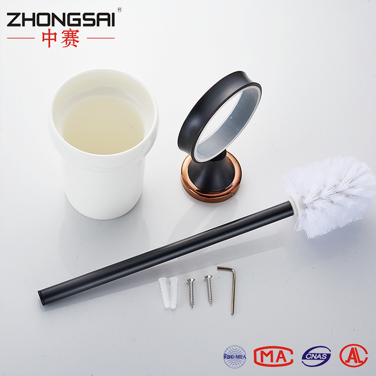 Royal Lavatory Bathroom accessories Rose gold Antique Black Ceramic Toilet Brush Holder