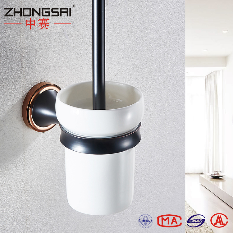 Royal Lavatory Bathroom accessories Rose gold Antique Black Ceramic Toilet Brush Holder