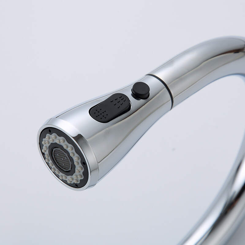 Kitchen faucet single hole pull out the sink kitchen sink mixing faucet one-button water stop