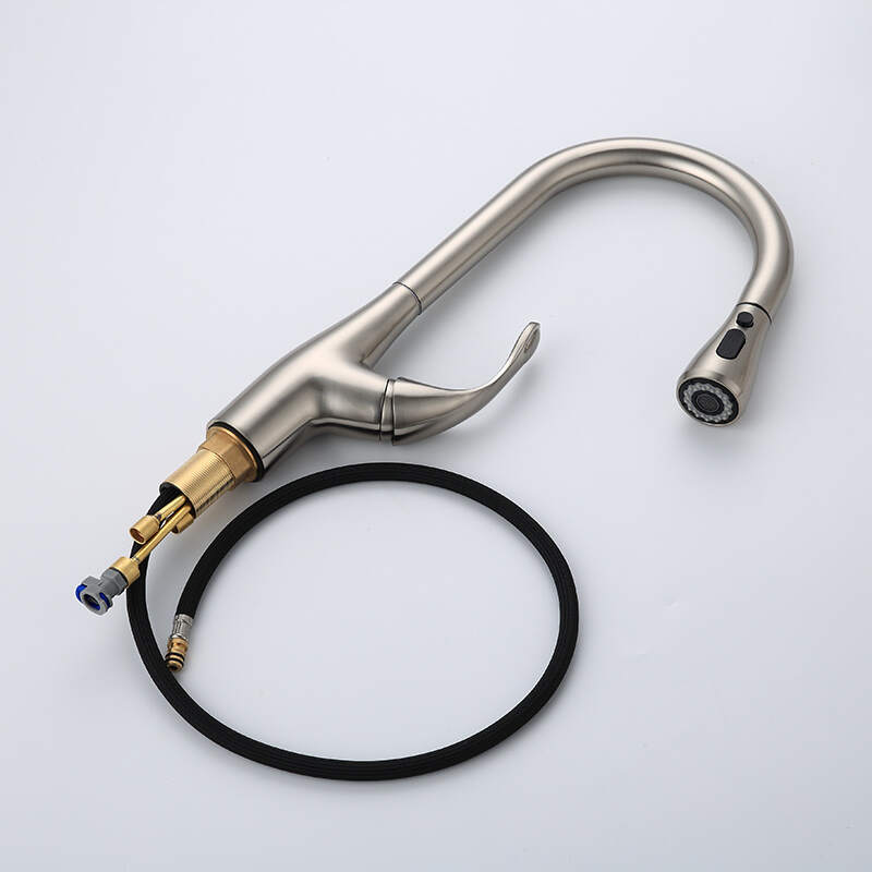 Kitchen faucet drawing single hole pull out the sink kitchen sink mixing faucet one-key water stop
