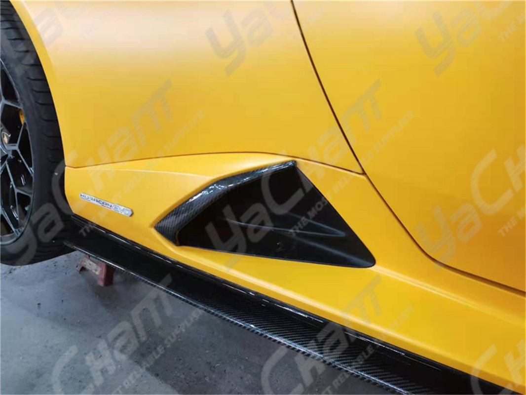 YCLB610063LDCF 2019-2023 Lamborghini Huracan EVO & RWD & Spyder Side Skirt Air Duct DCF (101).jpg