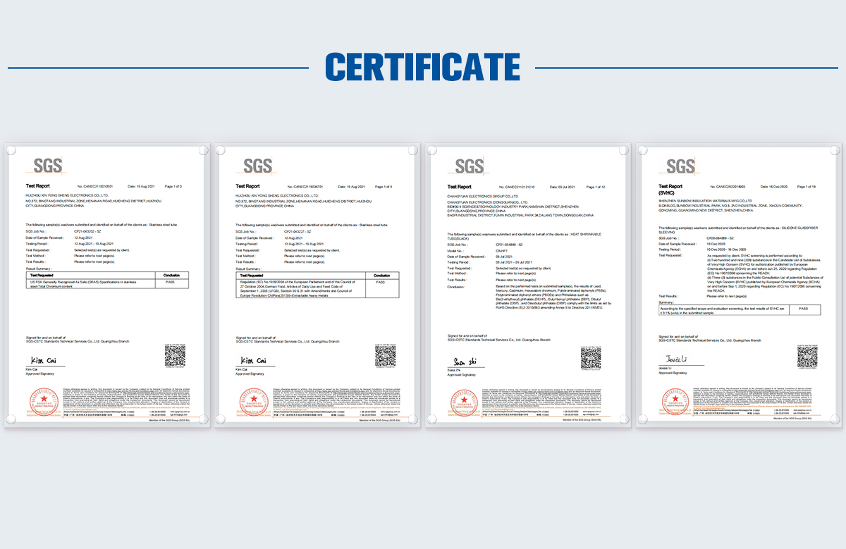 Air Fryer Temperature Probe Certificates