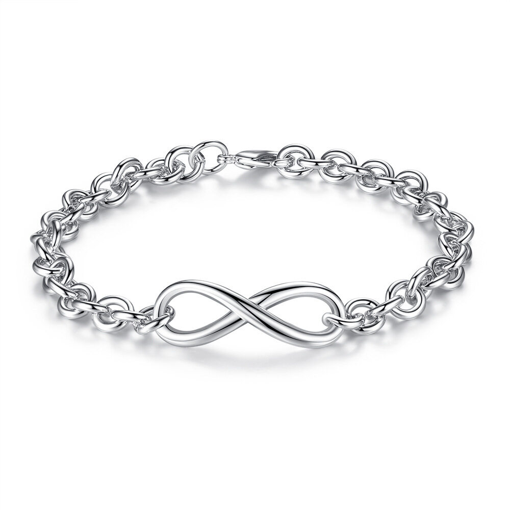 New Fashion Unisex Simple Personality Infinity symbol Bracelet 8 Shape Metellic Inlay Jewelry Lovely Gift