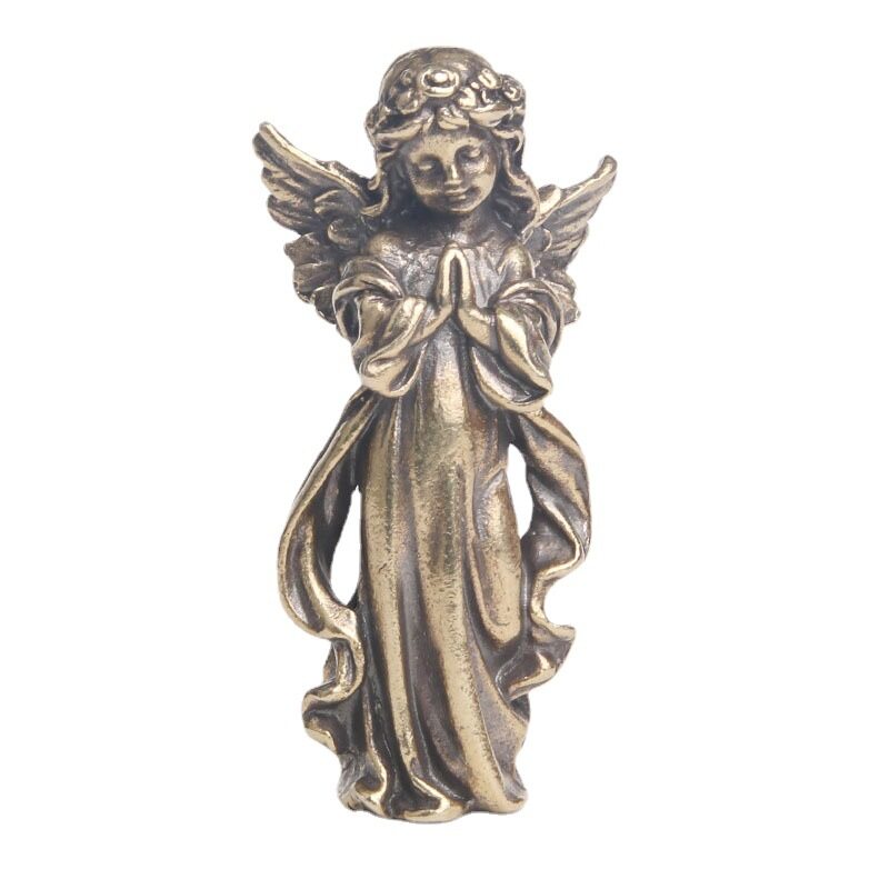 Angel Statue Figurines Sculpture Figurine Memorialv copper God Brass Mini Ornament Bronze Wing Guardian Rememberance Cupid Love