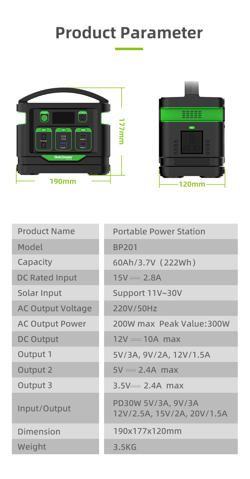 200W 222Wh Portable Power Station
