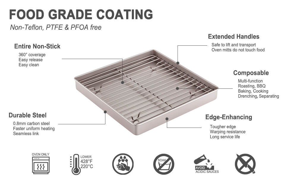 WK9814特征描述11 inch non-stick baking pan with rack.jpg