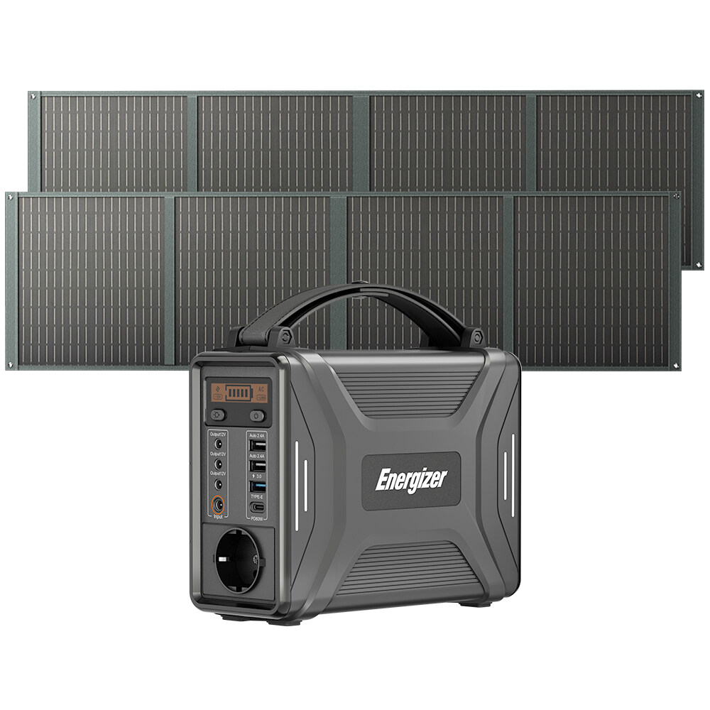 Portable power station 240 Wh with foldable solar panel 110 Wh *2