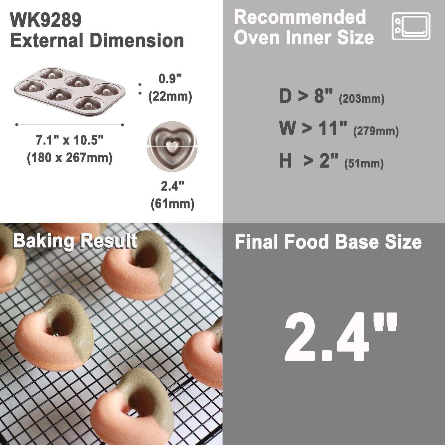 heart shaped donut pan, 6 cavity donut pan