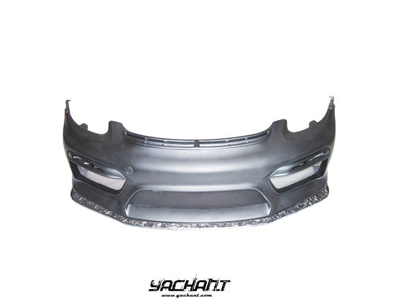YCPCCM016SDZPCF 2014-2016 Porsche Cayman Boxster 981 GT4-Style Front Bumper w Front Lip PCF Forged Carbon Weave (1).jpg
