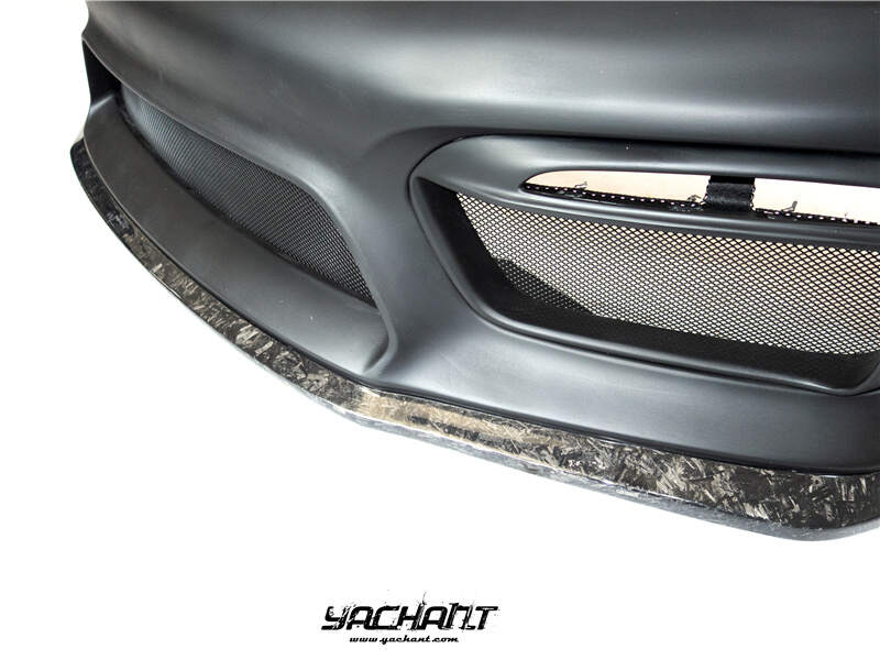 YCPCCM016SDZPCF 2014-2016 Porsche Cayman Boxster 981 GT4-Style Front Bumper w Front Lip PCF Forged Carbon Weave (9).jpg